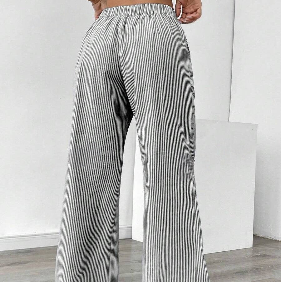 Pantalon rayé à poches larges pour femme - Julieta