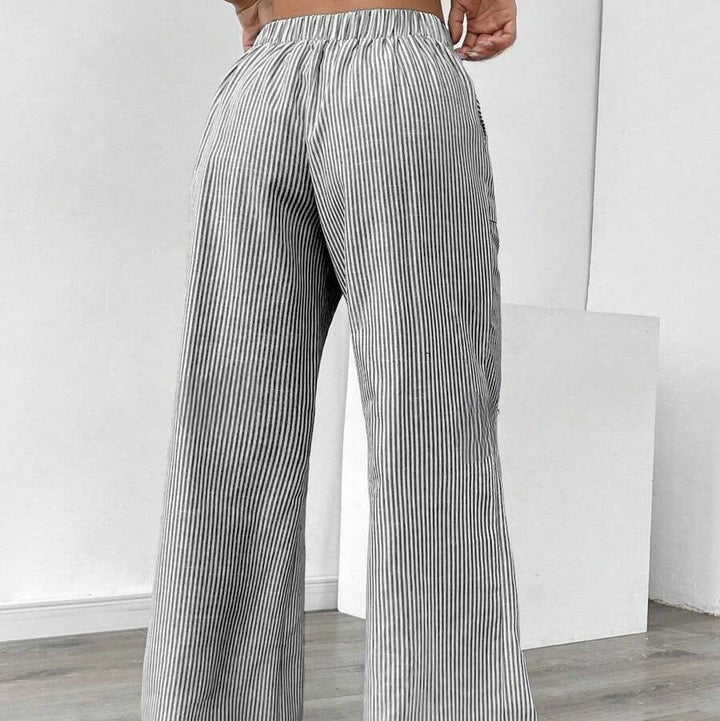 Pantalon rayé à poches larges pour femme - Julieta