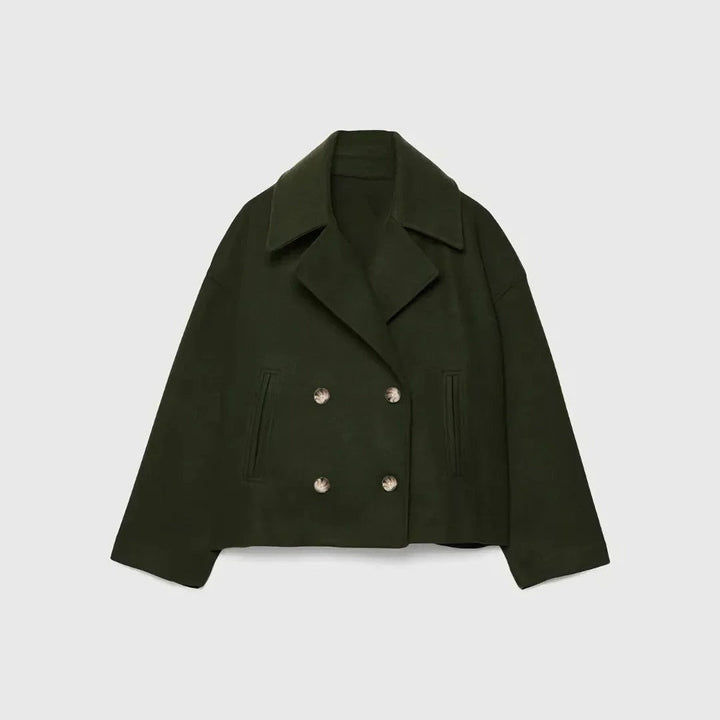 Veste courte en laine pour femme avec double boutonnage - Heidi