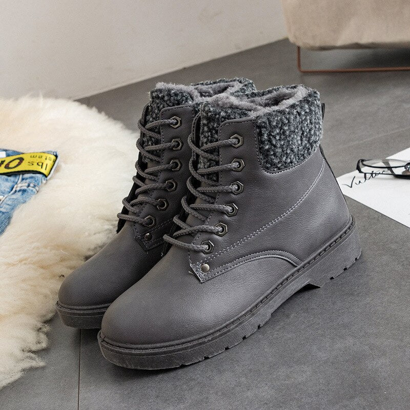 Bottes décontractées pour femmes avec doublure chaude et lacets - Selene