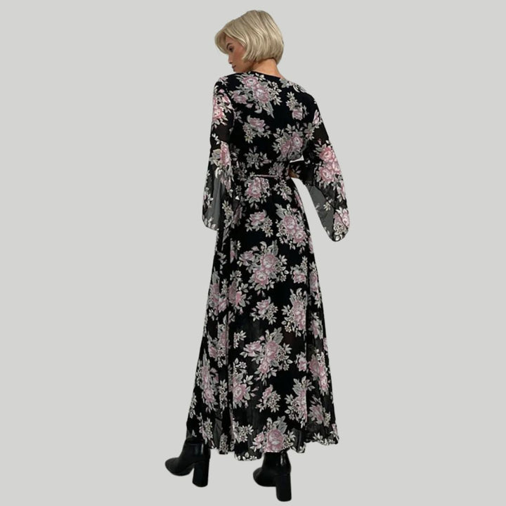 Norian - Robe midi florale avec décolleté en V