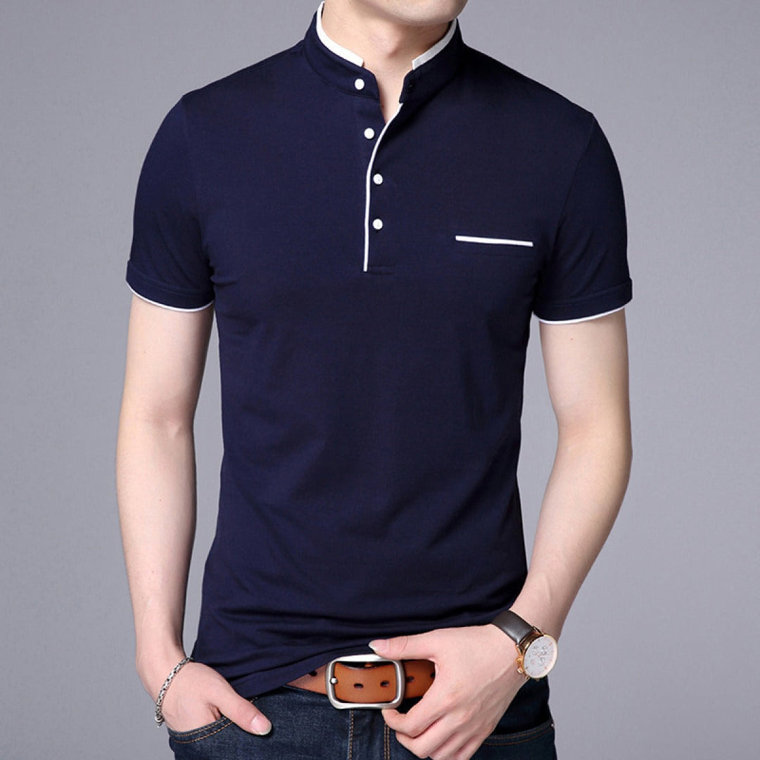 Polo homme en coton à manches courtes et col moderne - Álvaro