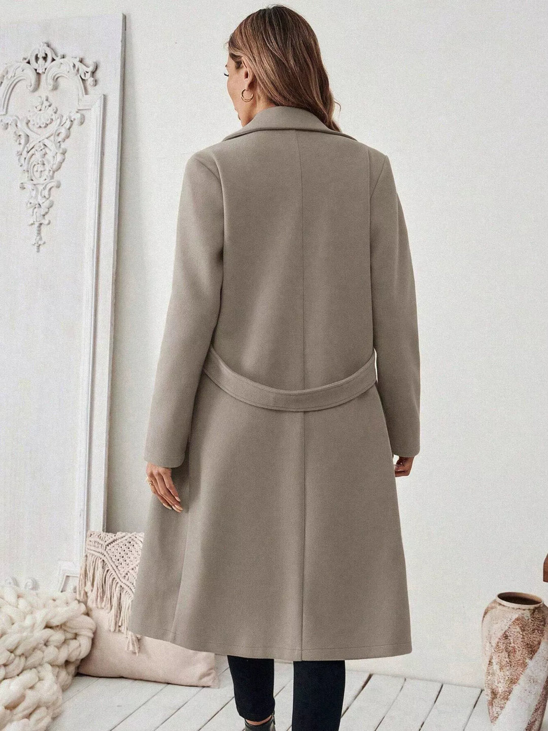 Manteau croisé en laine structurée pour femme - Aurenne