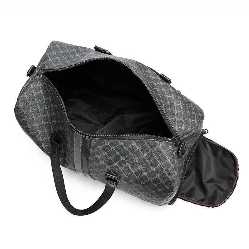 Sac de voyage à carreaux pour hommes avec double poignée renforcée - Mauro