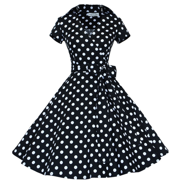 ANNI - Robe polka élégante et vintage pour le printemps/été