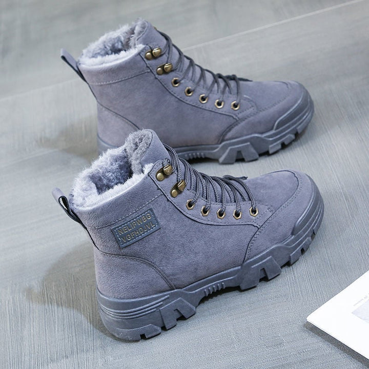 Bottes urbaines pour femmes à semelles épaisses et lacets métalliques - Leona