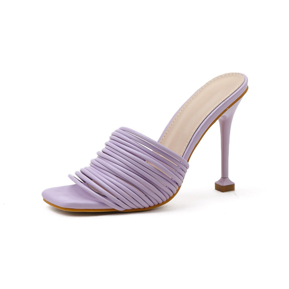 Sandales à talons pour femmes avec brides rembourrées de type mule - Renata