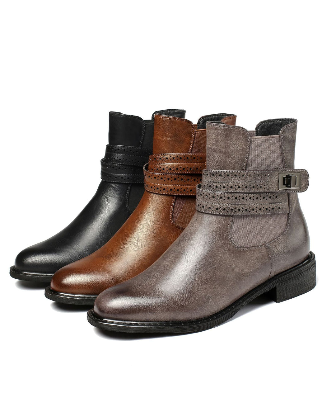 Bottines à talon épais et à boucle - Elina