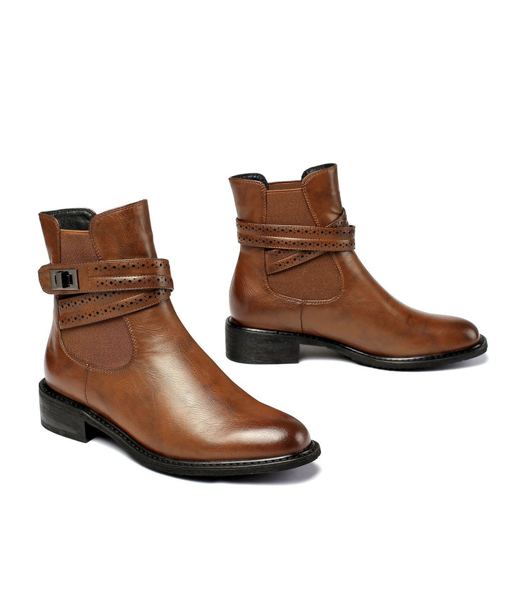 Bottines à talon épais et à boucle - Elina