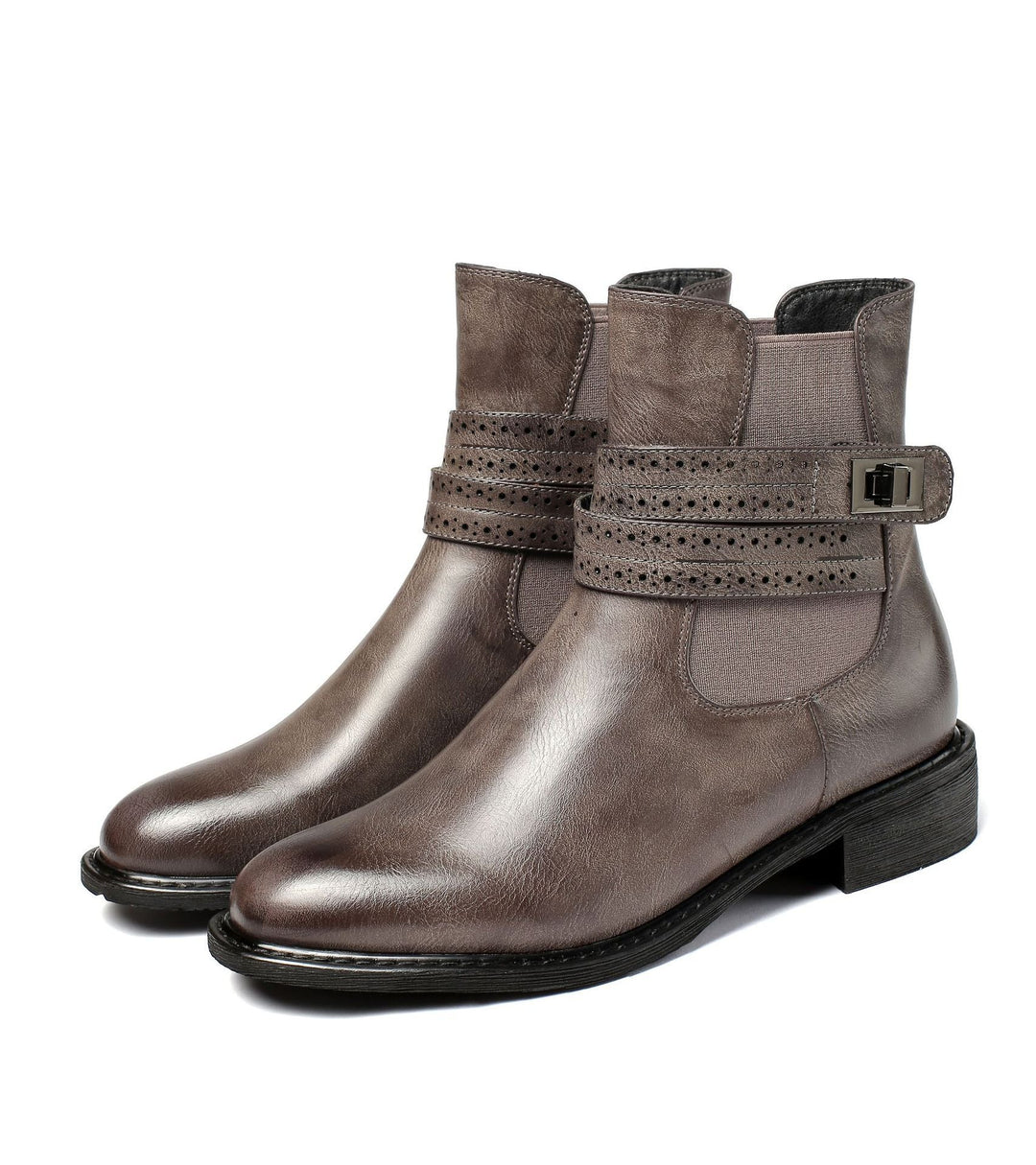 Bottines à talon épais et à boucle - Elina