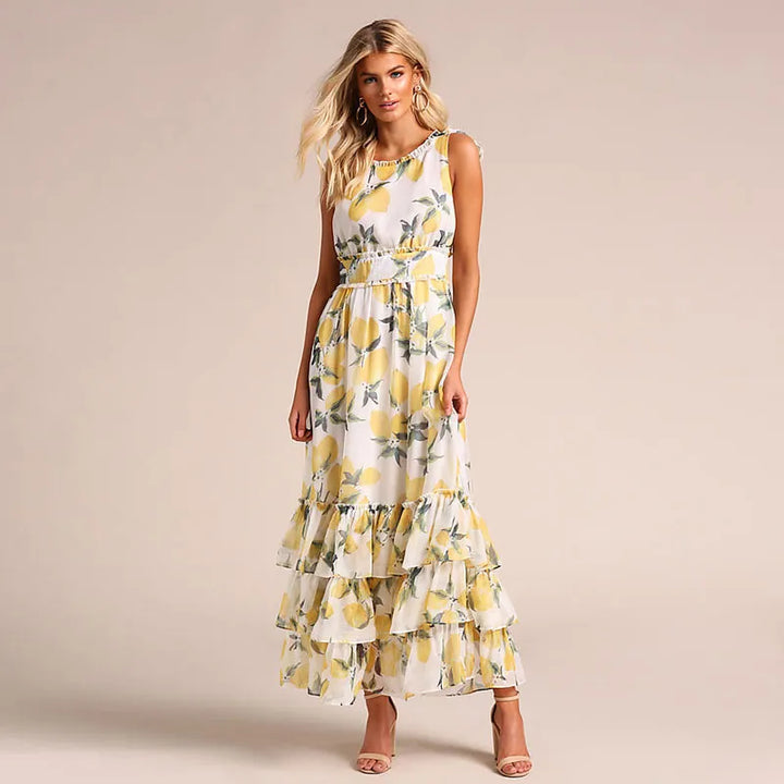 Margaret - robe sans manches avec imprimé