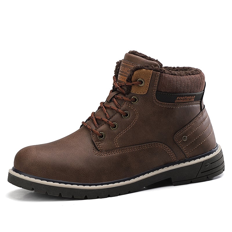 Bottes en cuir pour hommes avec doublure thermique et semelle antidérapante - Bale