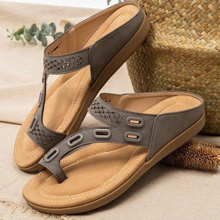Sandales confort pour femmes sans lacets style décontracté gris - Nayra