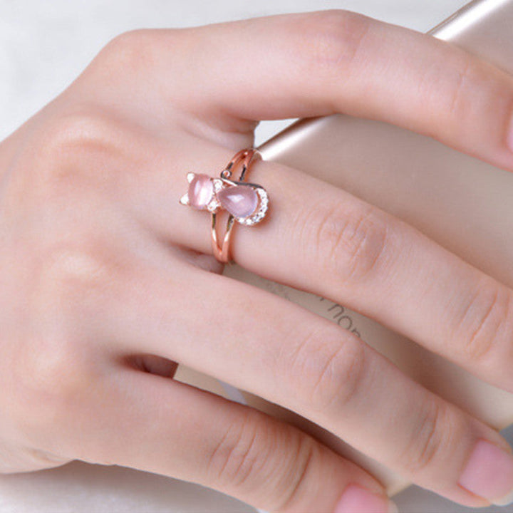Bague en cristal de chat pour femme - Liora