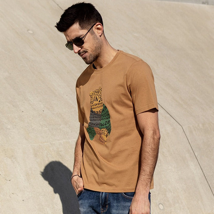 T-shirt homme en coton à imprimé graphique coupe droite - Tomás