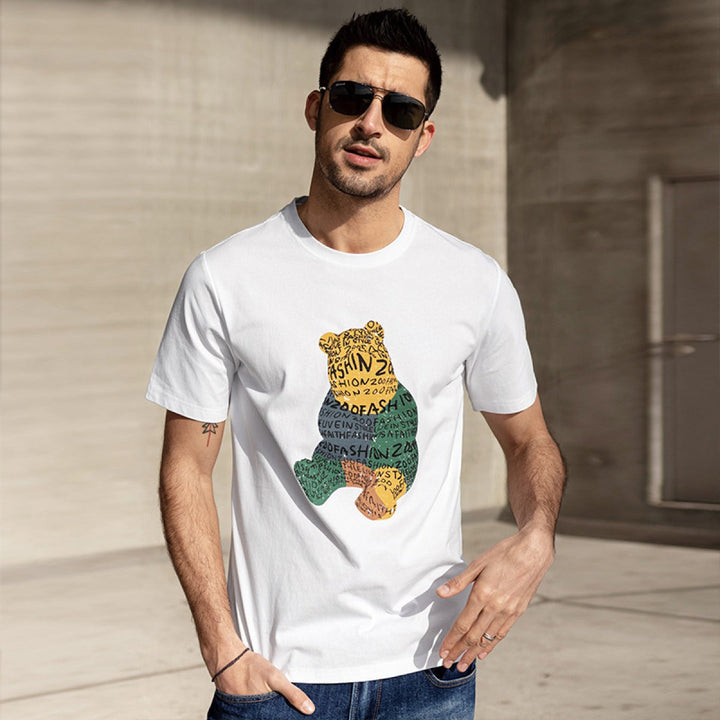 T-shirt homme en coton à imprimé graphique coupe droite - Tomás