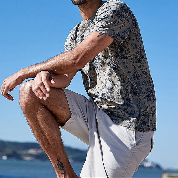 T-shirt homme à imprimé floral, coupe régulière - Mauro