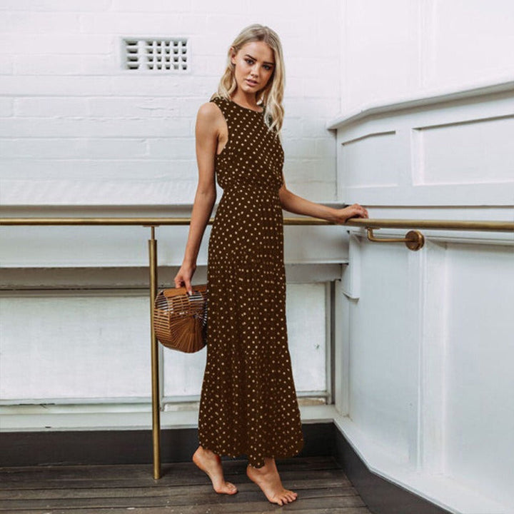 Robe longue et fluide à pois pour femmes - Naomi