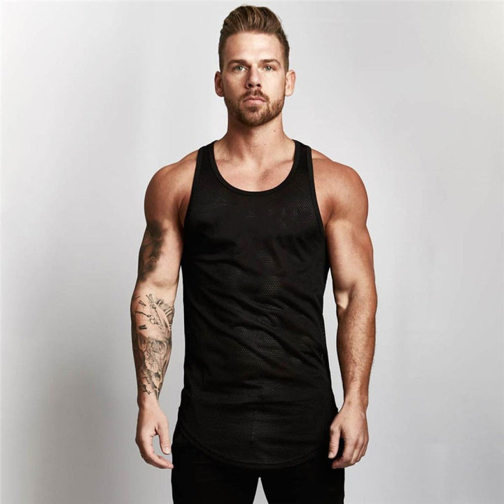 T-shirt sans manches en maille respirante pour hommes - Marco
