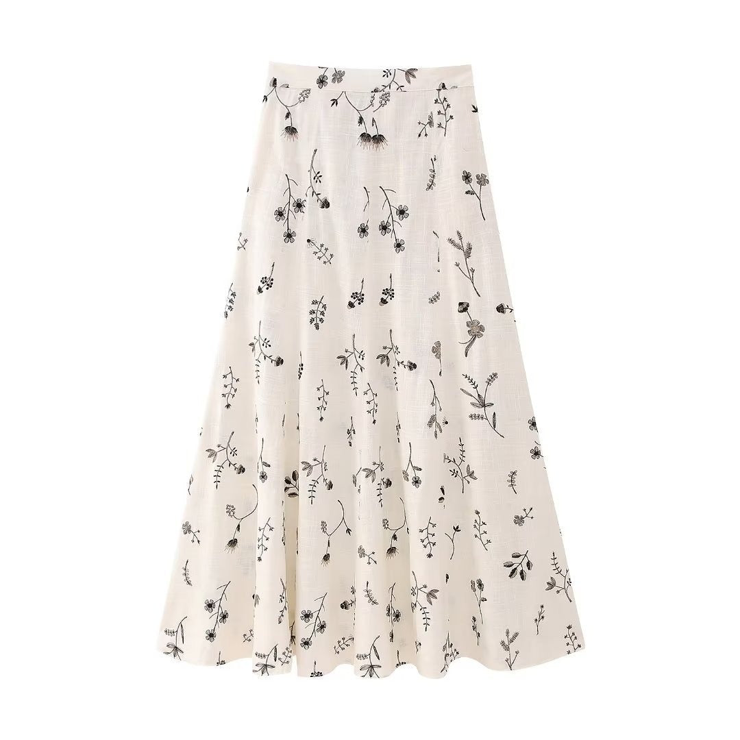 Ensemble 2 pièces crème à imprimé floral - Liora