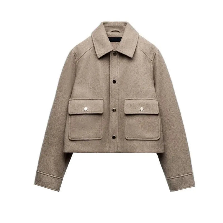 Veste d'automne décontractée pour femmes avec rabat et poches - Heidi