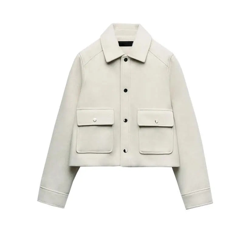 Veste d'automne décontractée pour femmes avec rabat et poches - Heidi