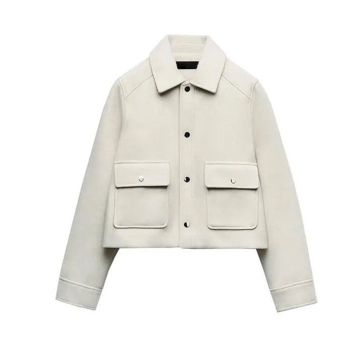 Veste d'automne décontractée pour femmes avec rabat et poches - Heidi