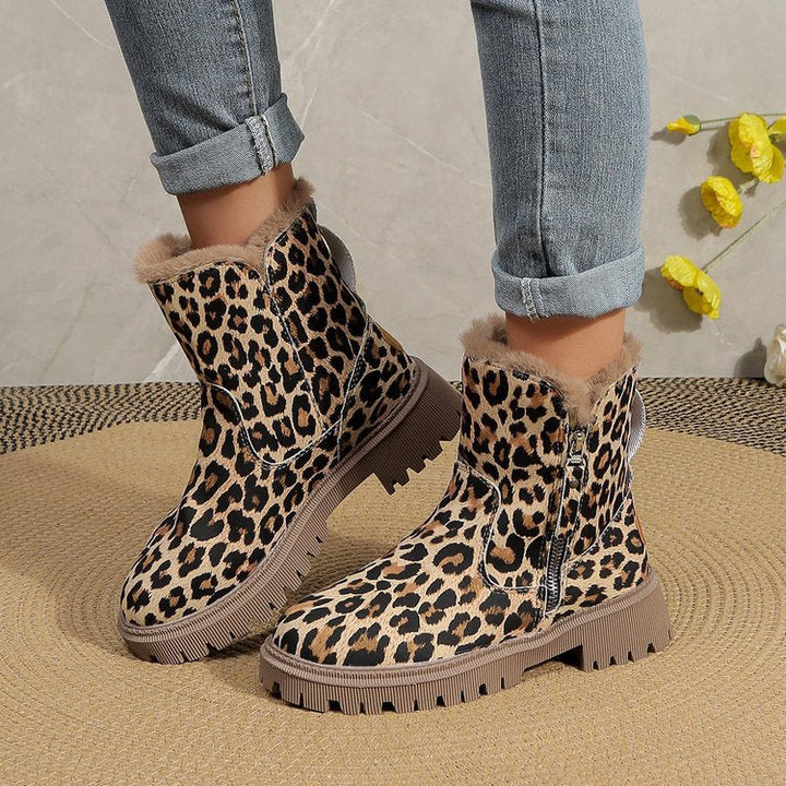 Bottes d'hiver pour femmes avec imprimé animalier et doublure chaude - Yuliana