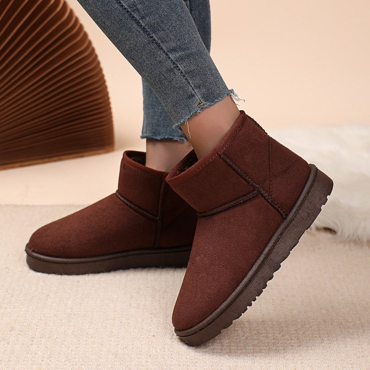 Bottines d'hiver pour femmes en daim avec doublure en fourrure - Lety