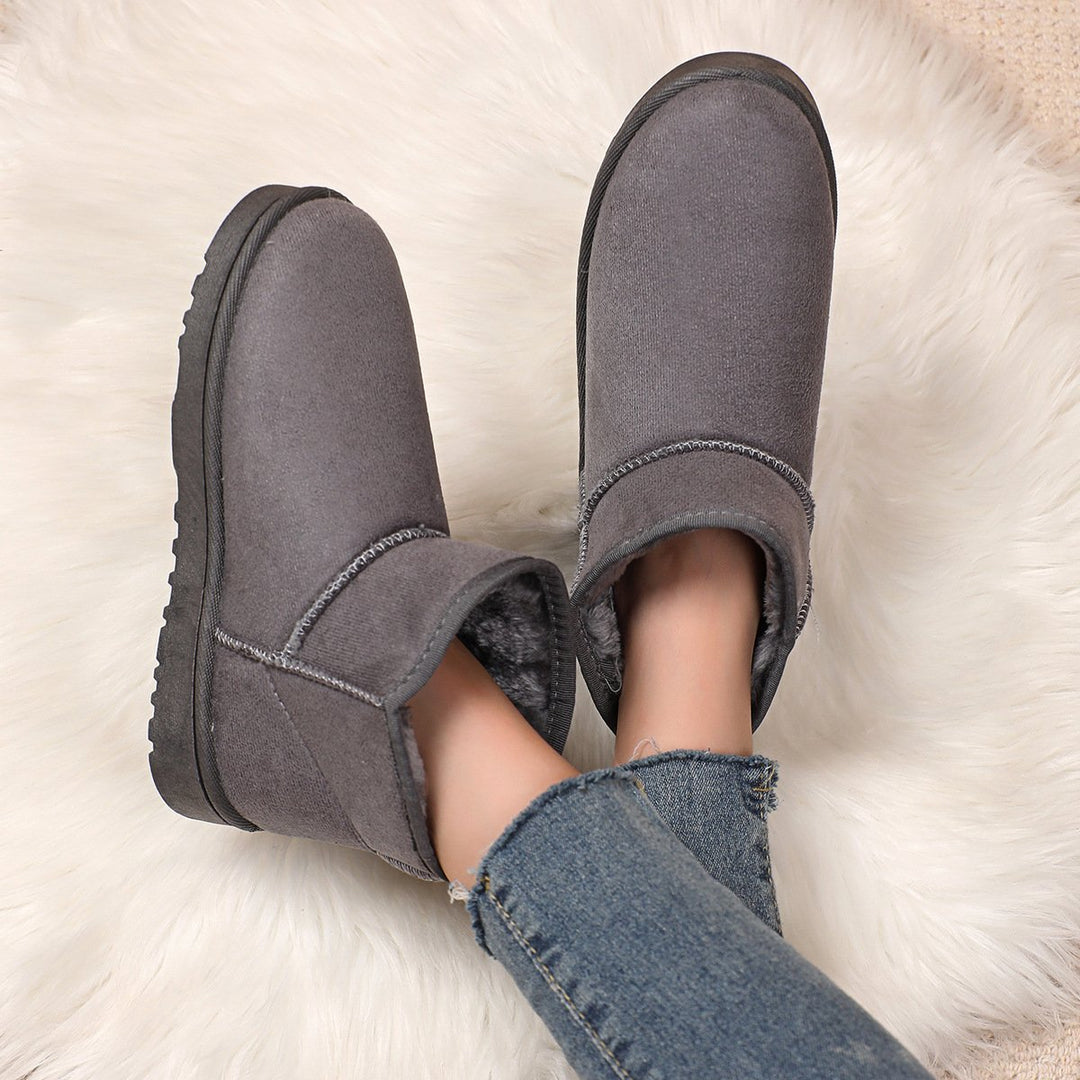 Bottines d'hiver pour femmes en daim avec doublure en fourrure - Lety