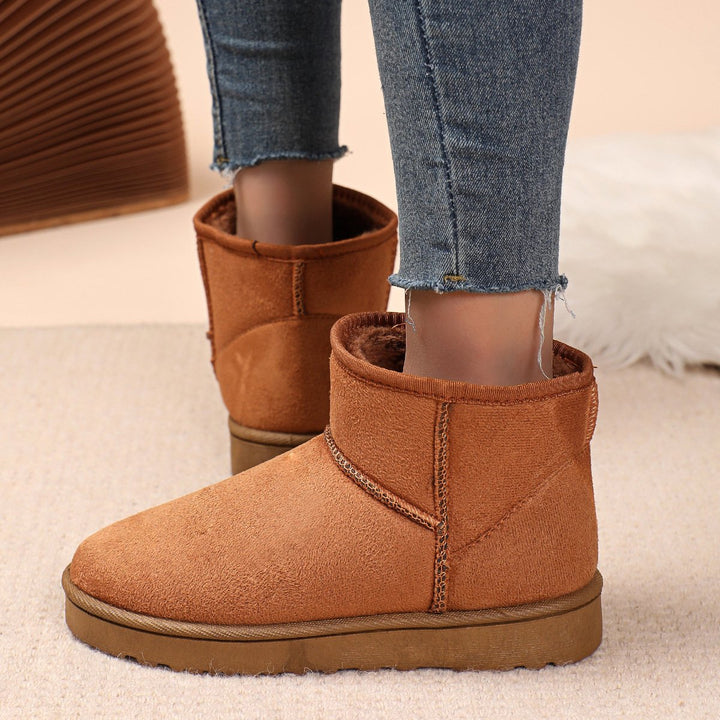 Bottines d'hiver pour femmes en daim avec doublure en fourrure - Lety