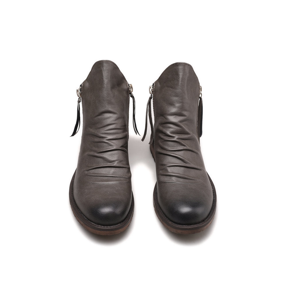 Bottines en cuir pour hommes avec fermeture éclair sur le côté - Alex
