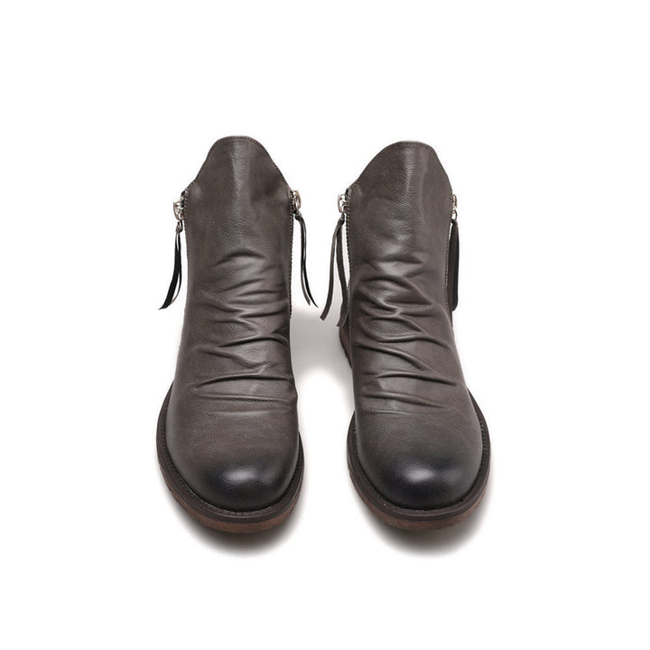 Bottines en cuir pour hommes avec fermeture éclair sur le côté - Alex