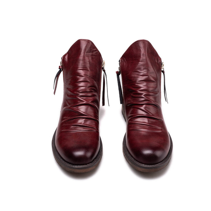 Bottines en cuir pour hommes avec fermeture éclair sur le côté - Alex