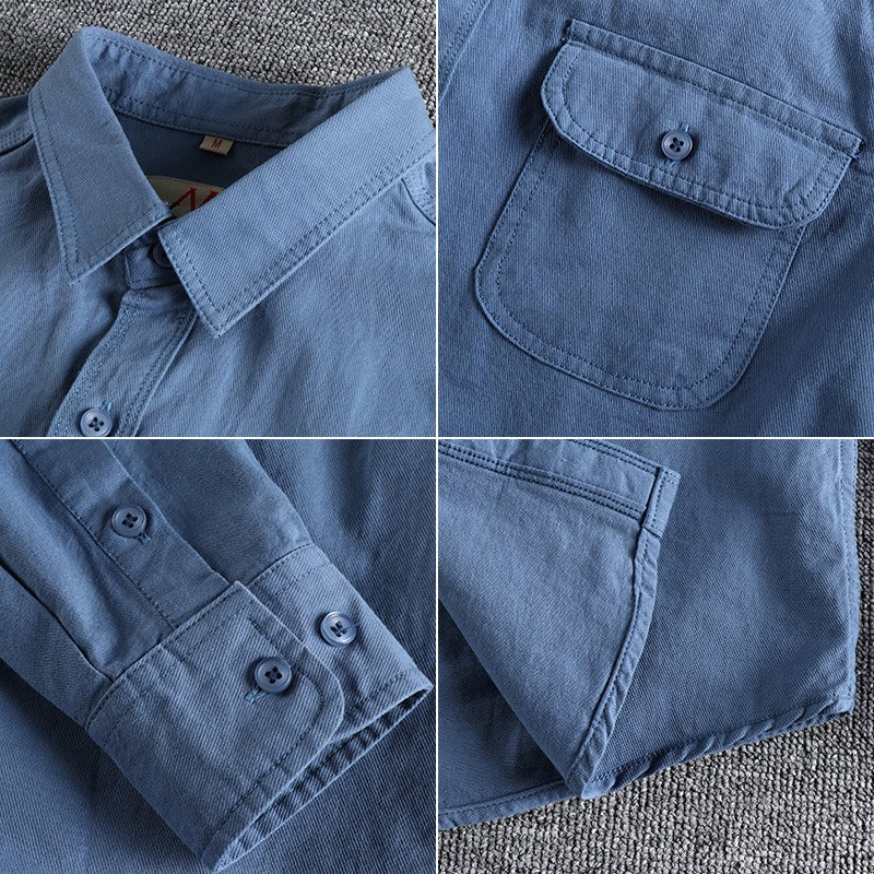 Chemise droite décontractée pour hommes avec poches avant - Elias