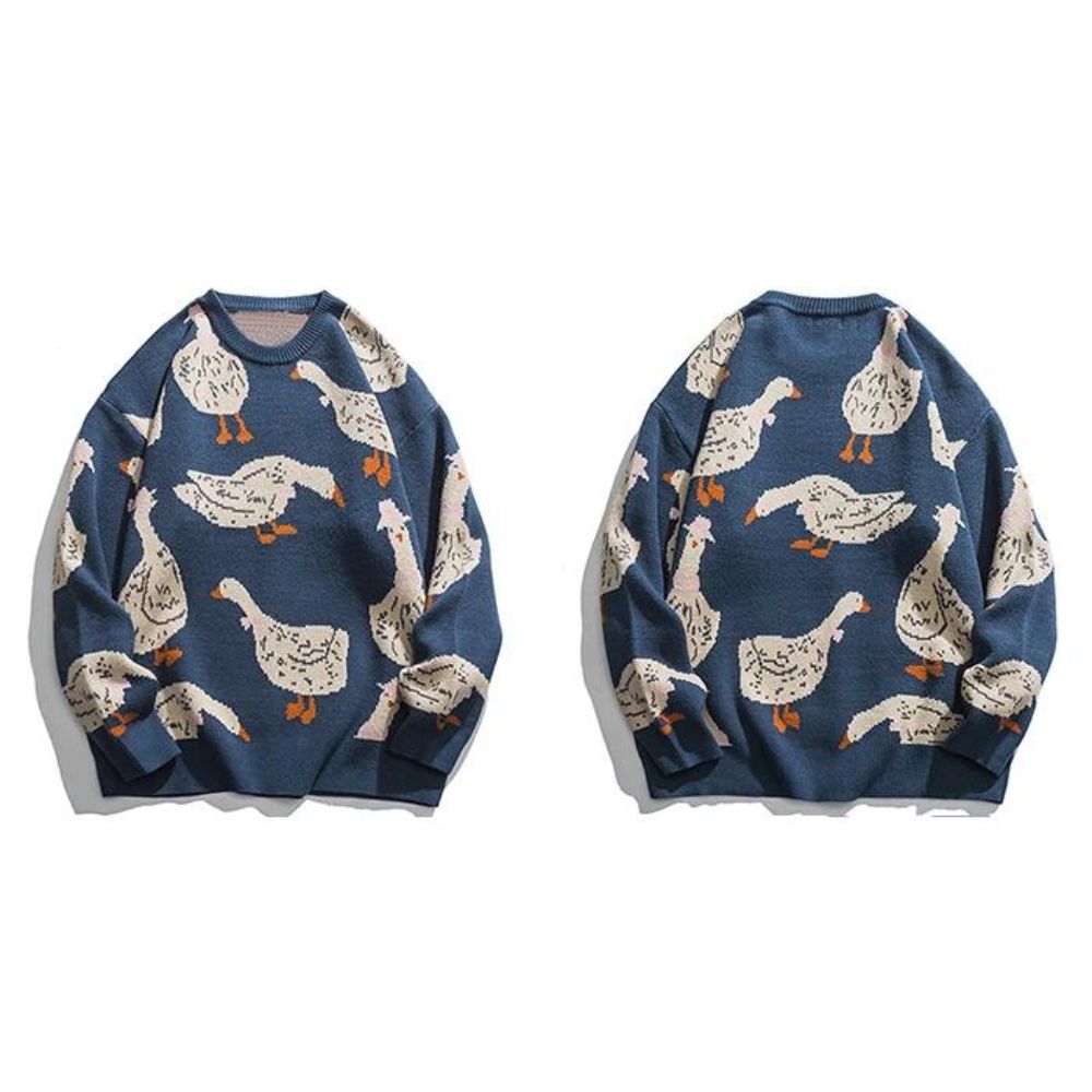 Haleny - Pull ras du cou à motif canard