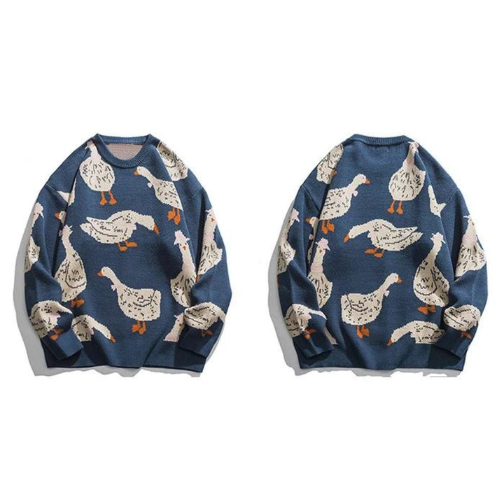 Haleny - Pull ras du cou à motif canard