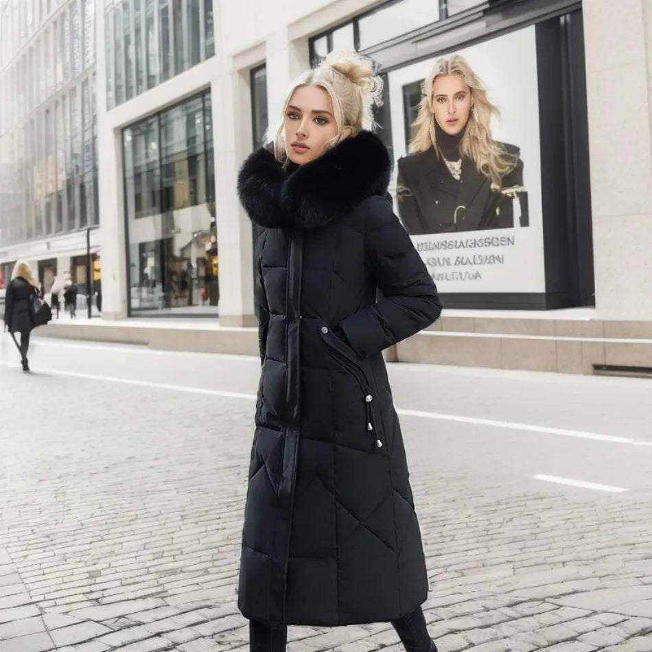 Manteau long matelassé à capuche - Isolde