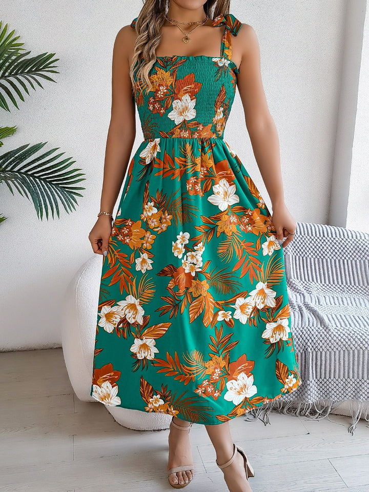 Longue robe bustier à imprimé floral tropical pour femme - modèle Kailani