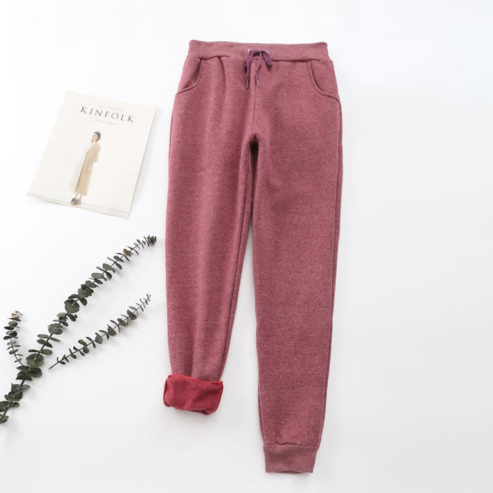 Pantalon femme avec effet velours à l'intérieur - Lureta