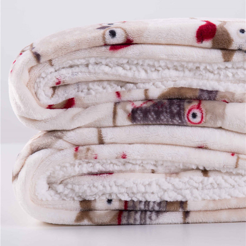 Double couverture d'hiver avec effet de laine douce