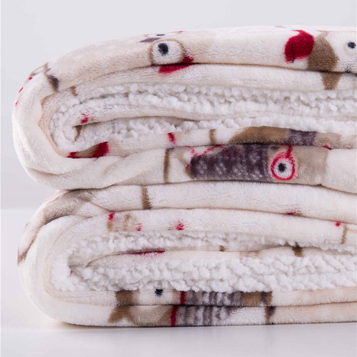 Double couverture d'hiver avec effet de laine douce