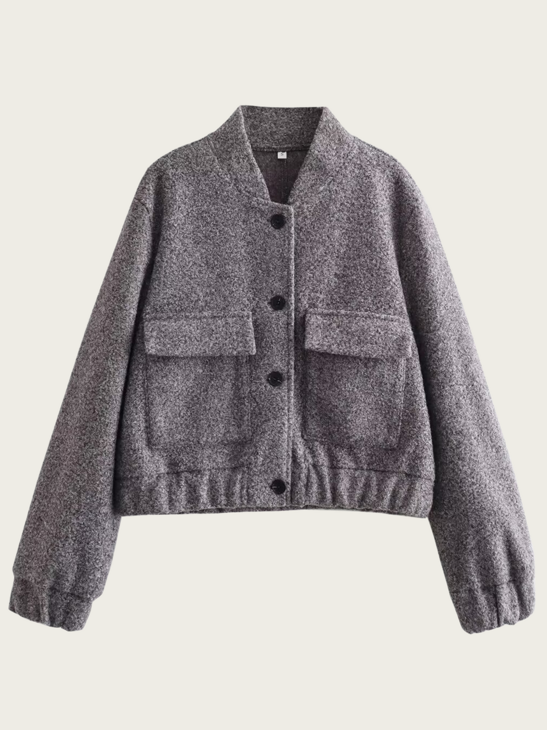 Veste courte en laine grise pour femme - Mauwi