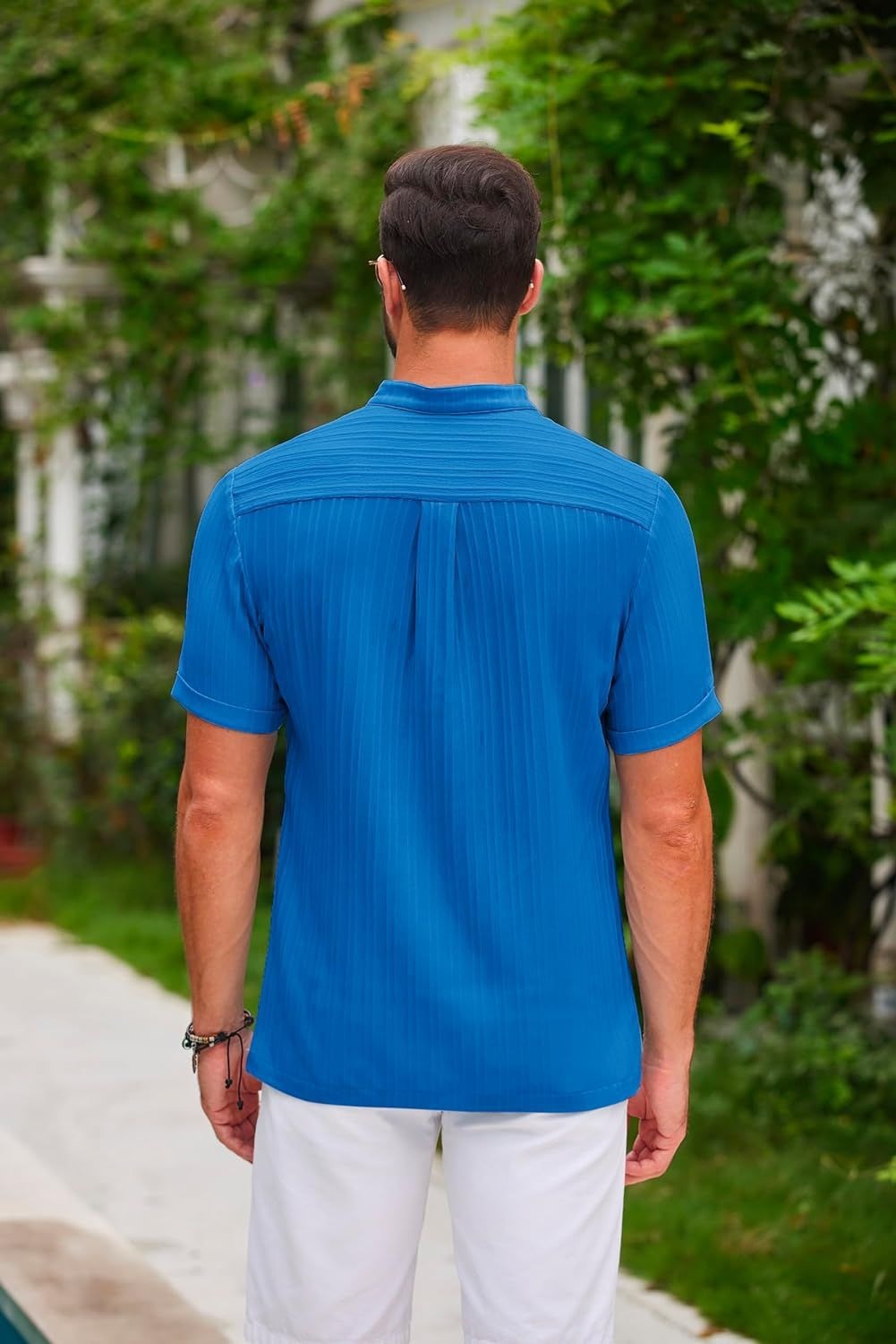 Chemise décontractée pour hommes avec col mao - Daniel