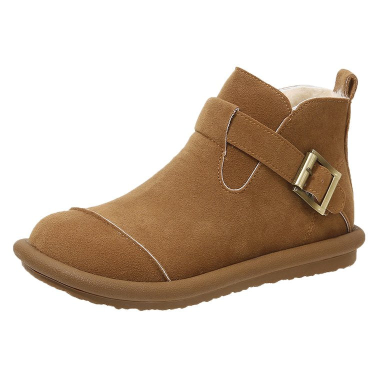 Bottines d'hiver pour femmes en daim avec boucle latérale - Estelle