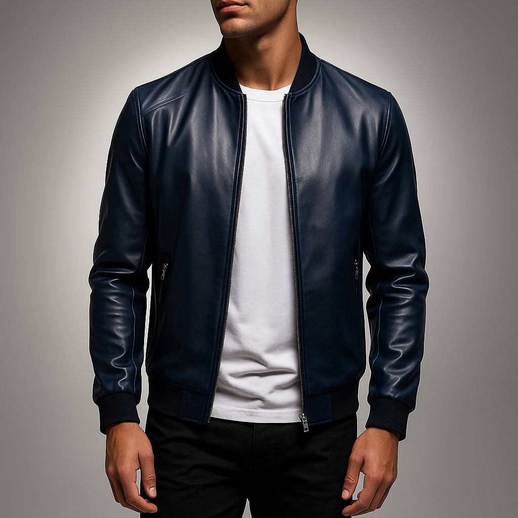 Blouson bombardier en cuir pour homme - Darel
