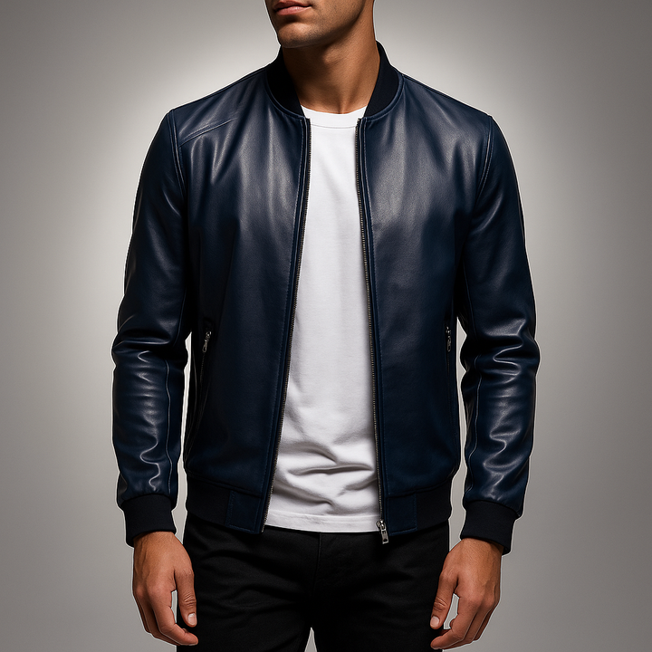 Blouson bombardier en cuir pour homme - Darel