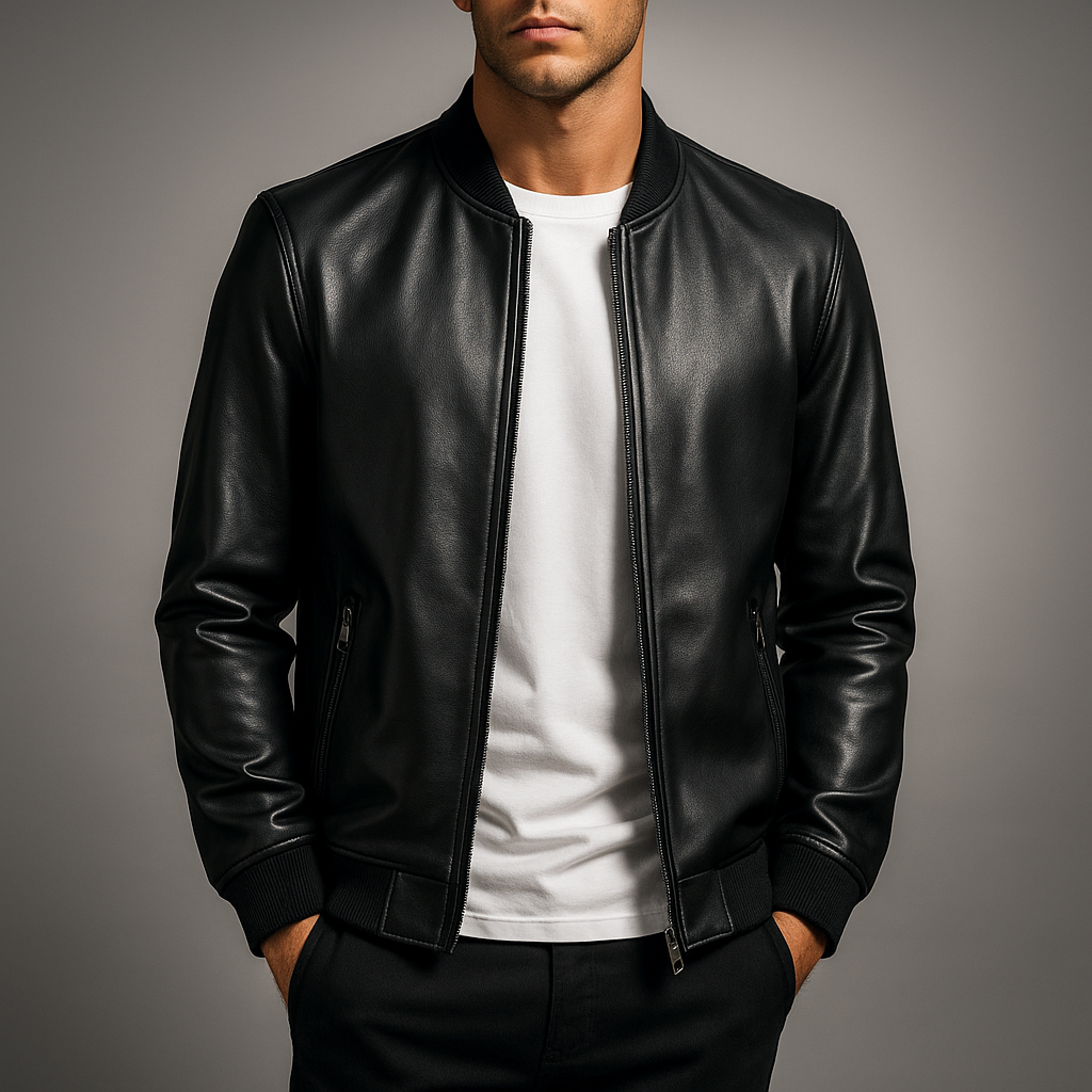 Blouson bombardier en cuir pour homme - Darel