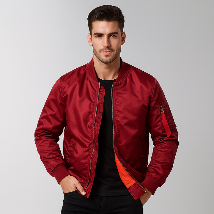Blouson bombardier pour homme avec fermeture éclair sur le devant - Louis