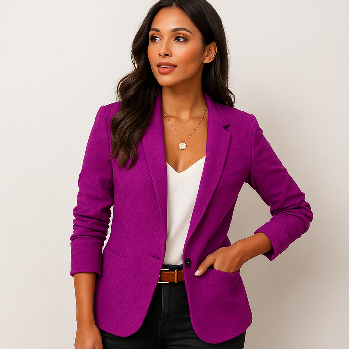 Elégant blazer ajusté à un bouton pour femme - Berenice